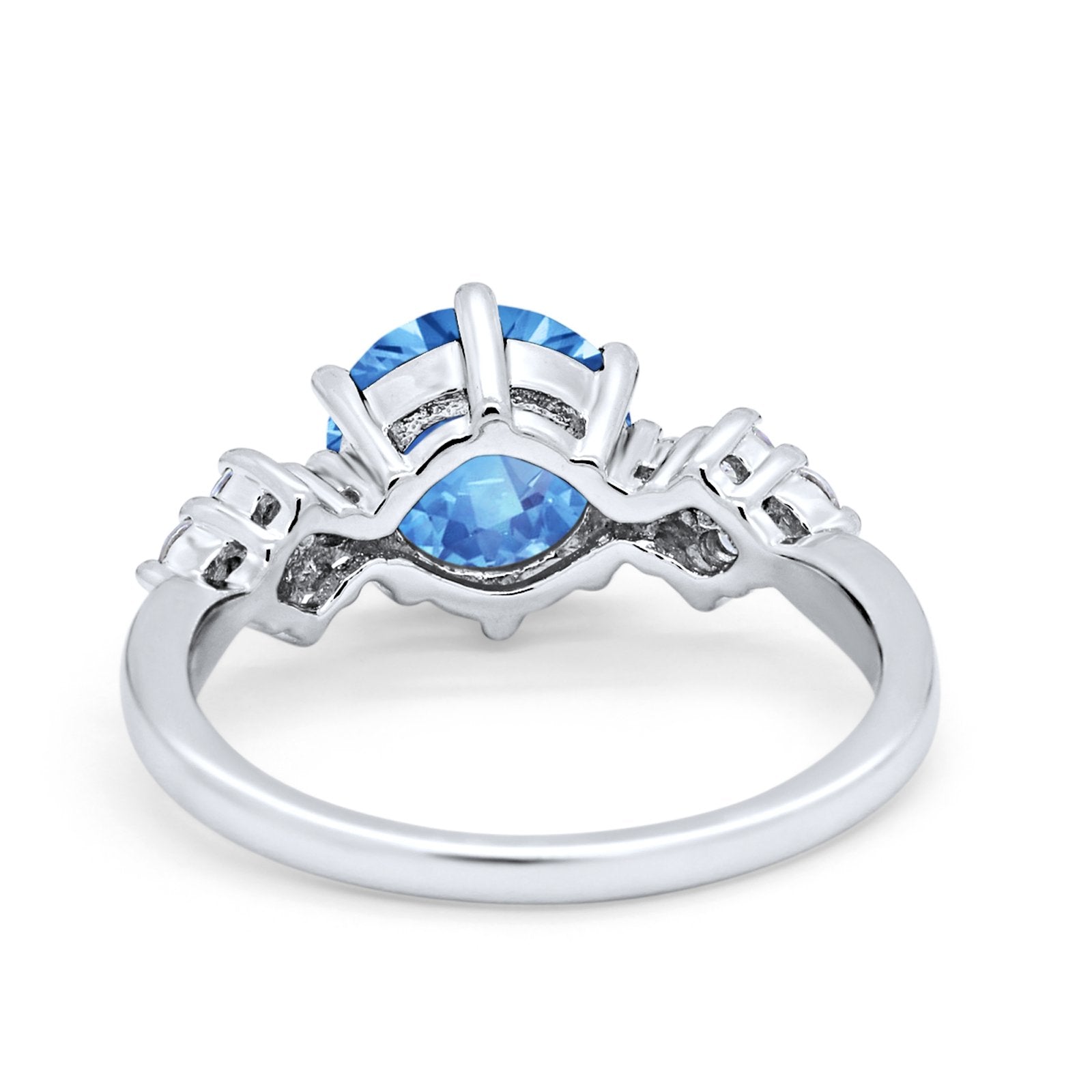 Art Deco Solitaire Wedding Ring Simulated Cubic Zirconia 925 Sterling Silver