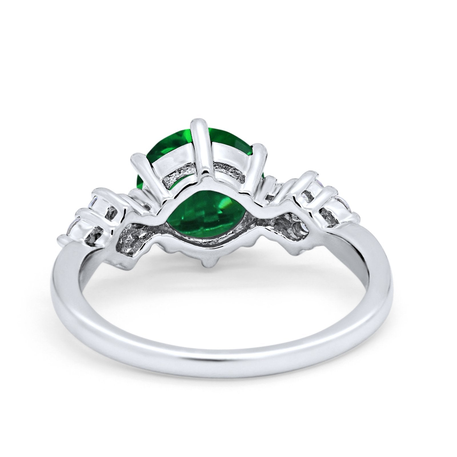 Art Deco Solitaire Wedding Ring Simulated Cubic Zirconia 925 Sterling Silver