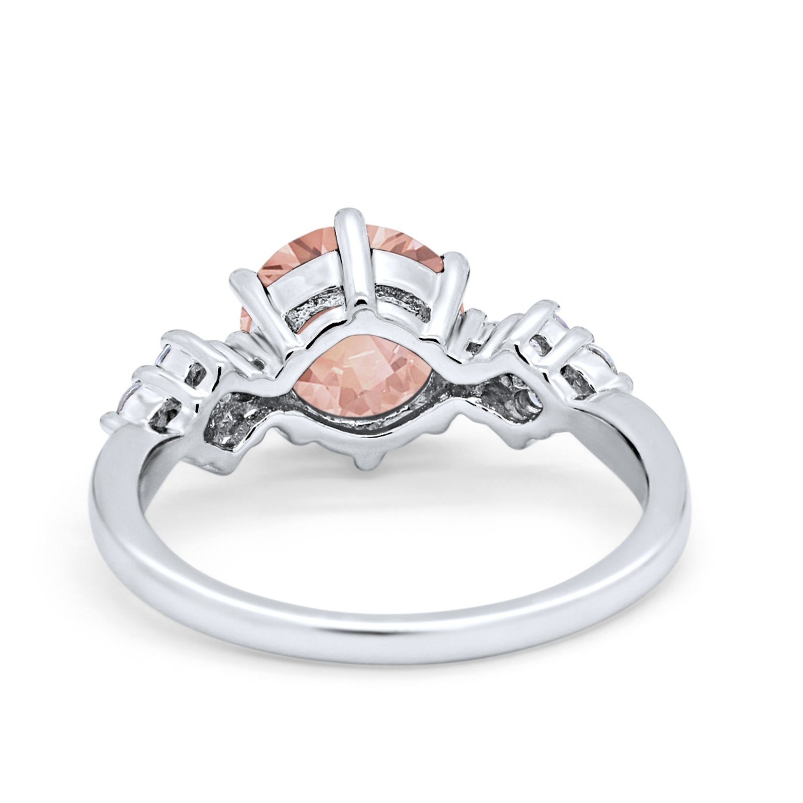 Art Deco Solitaire Wedding Ring Simulated Cubic Zirconia 925 Sterling Silver