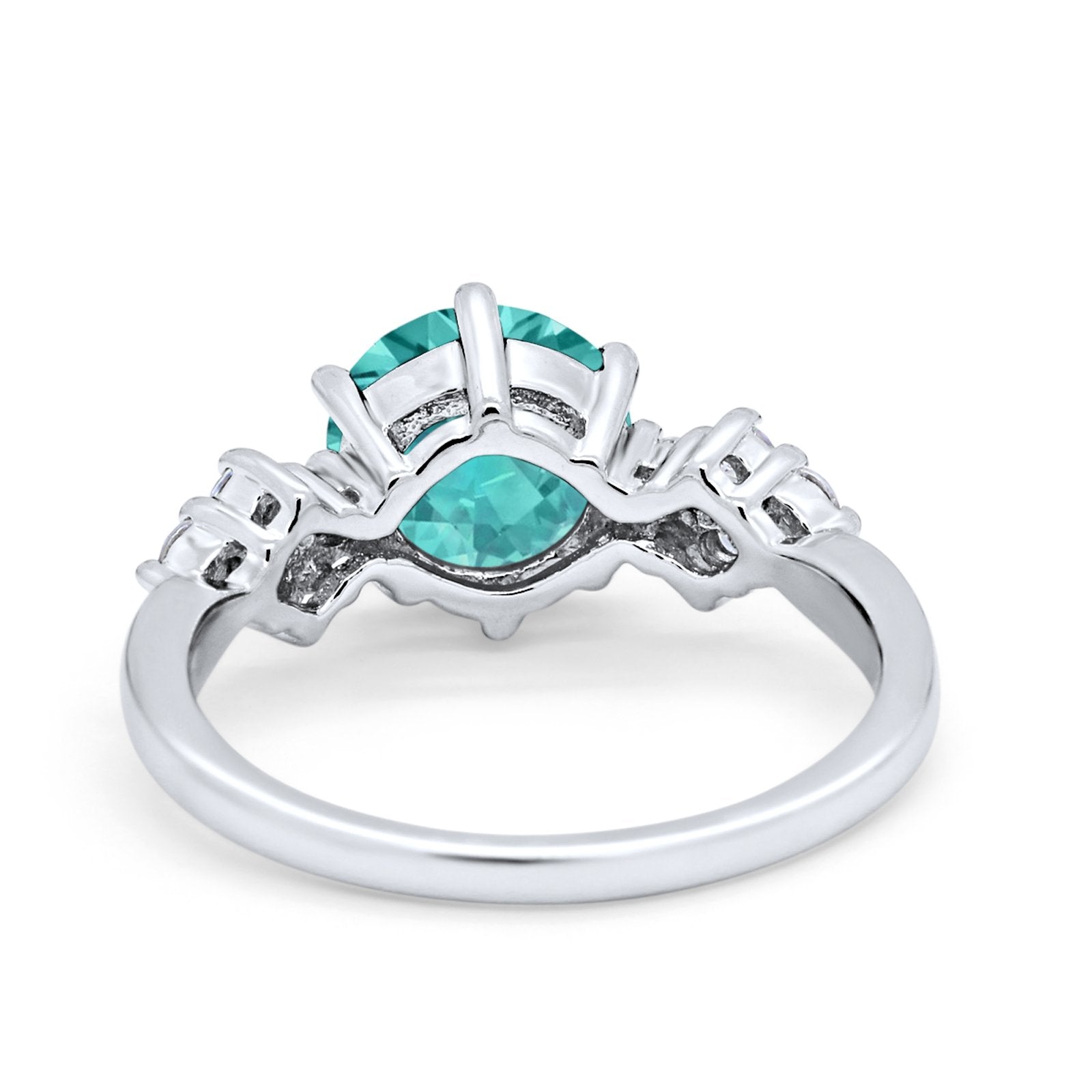 Art Deco Solitaire Wedding Ring Simulated Cubic Zirconia 925 Sterling Silver