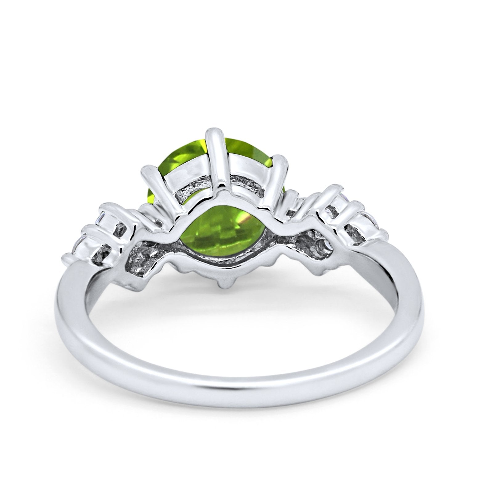 Art Deco Solitaire Wedding Ring Simulated Cubic Zirconia 925 Sterling Silver