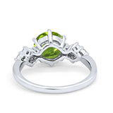 Art Deco Solitaire Wedding Ring Simulated Cubic Zirconia 925 Sterling Silver