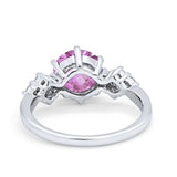 Art Deco Solitaire Wedding Ring Simulated Cubic Zirconia 925 Sterling Silver