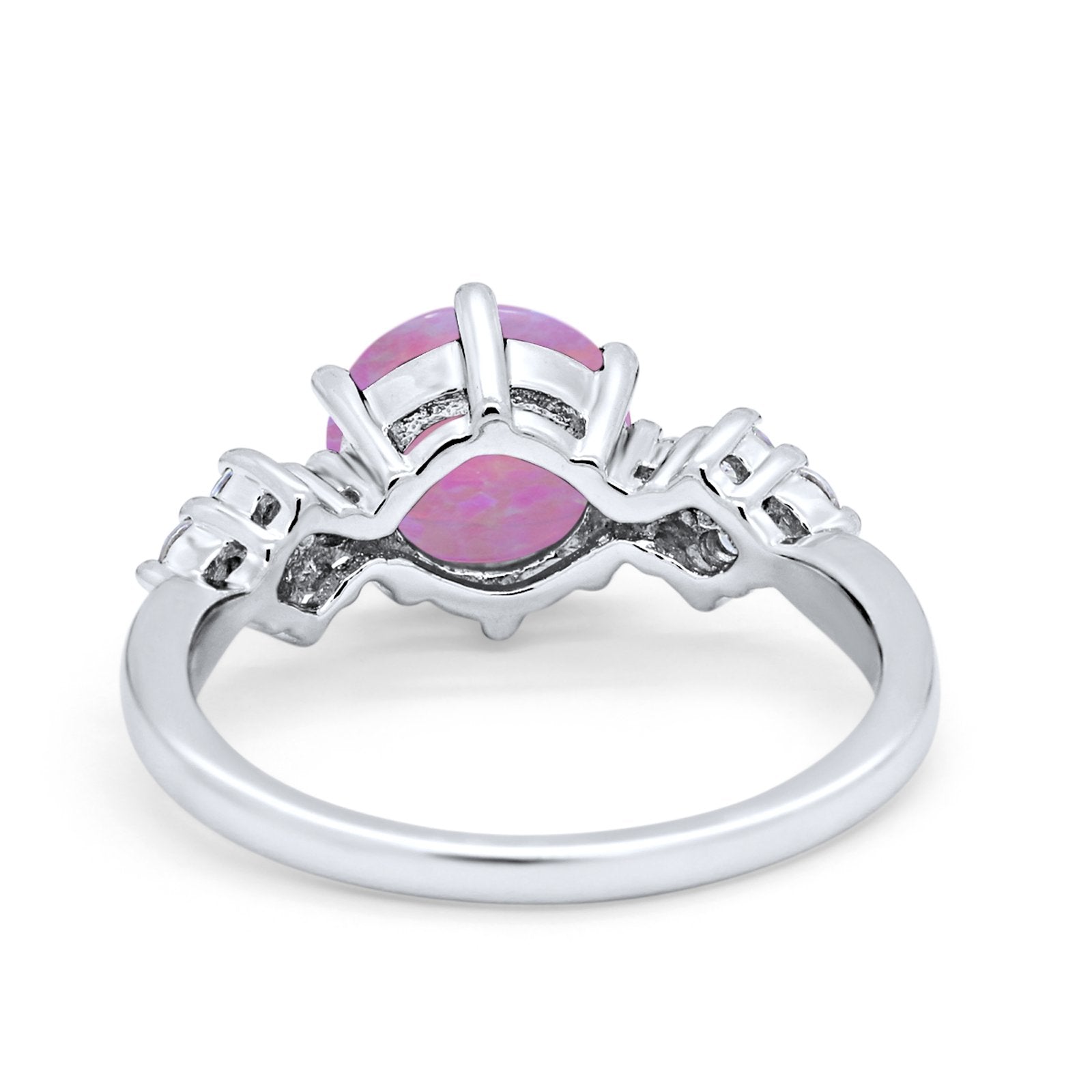 Art Deco Solitaire Wedding Ring Simulated Cubic Zirconia 925 Sterling Silver