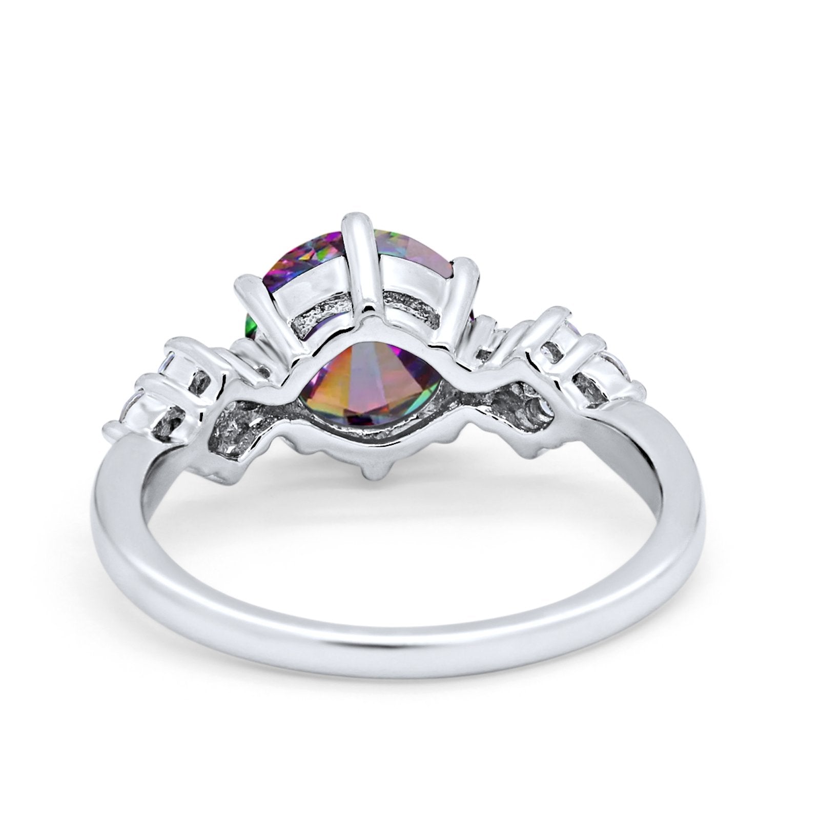 Art Deco Solitaire Wedding Ring Simulated Cubic Zirconia 925 Sterling Silver