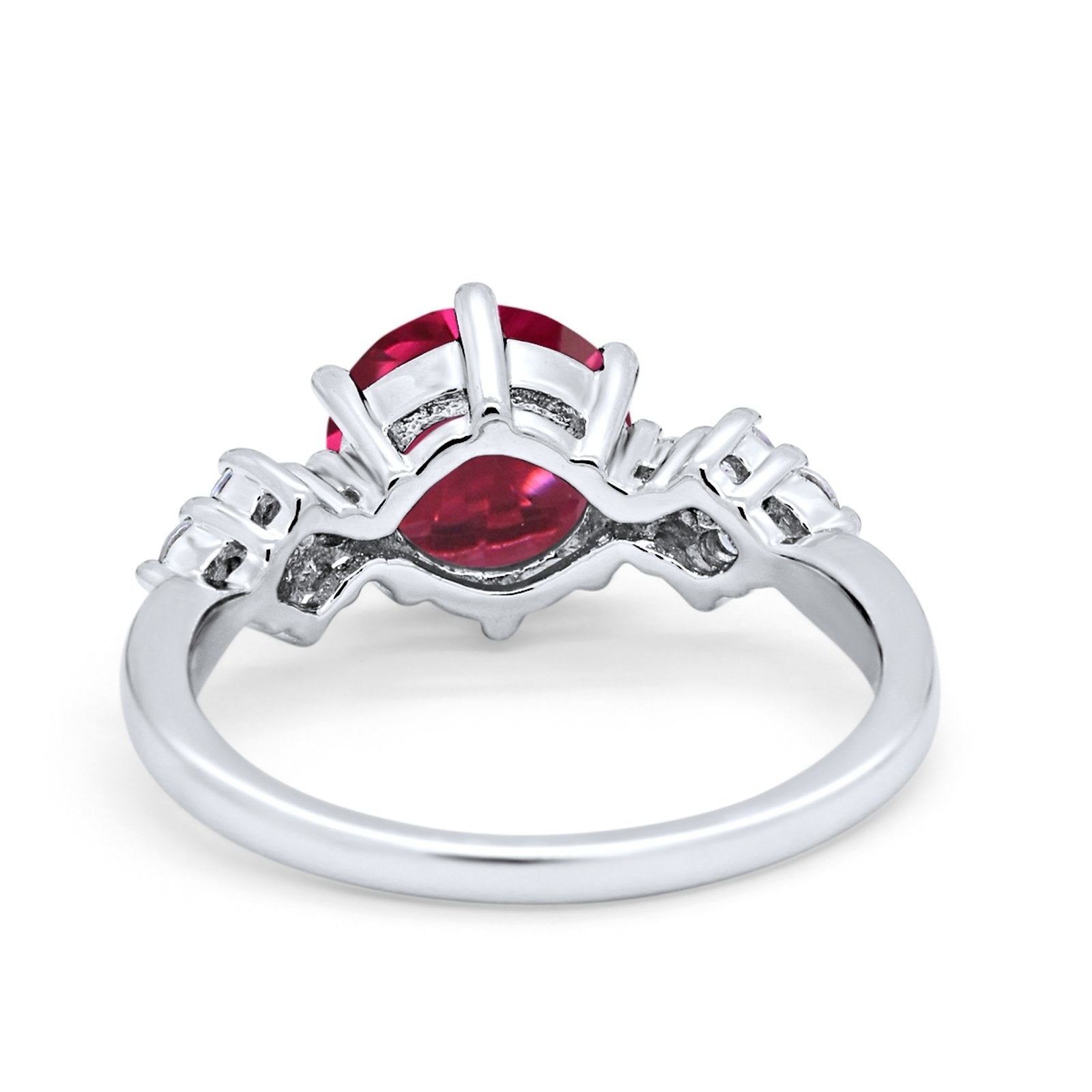 Art Deco Solitaire Wedding Ring Simulated Cubic Zirconia 925 Sterling Silver