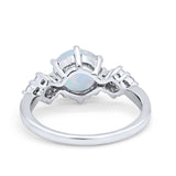 Art Deco Solitaire Wedding Ring Simulated Cubic Zirconia 925 Sterling Silver