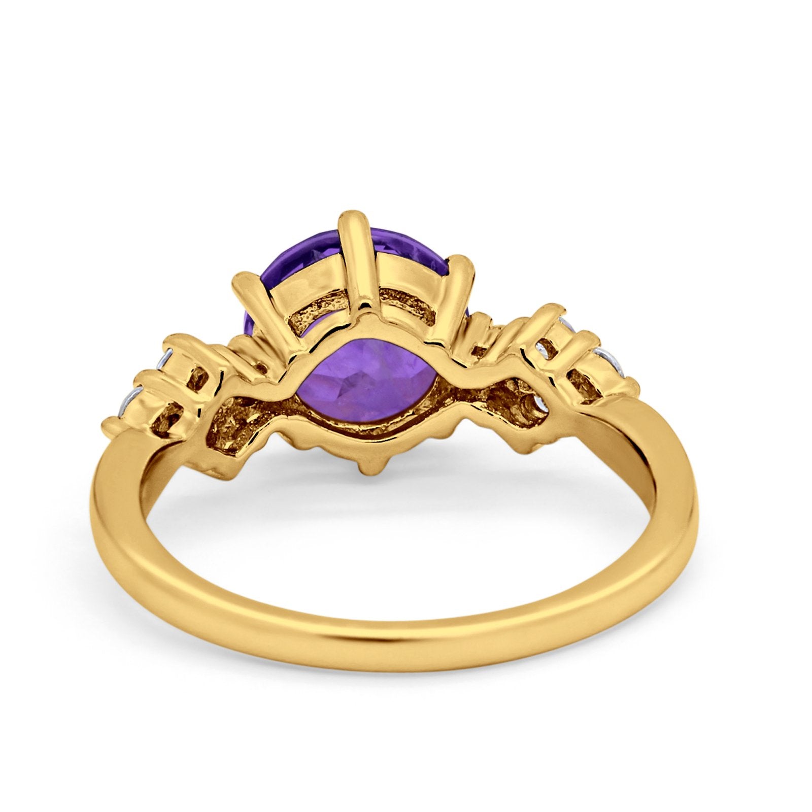 Art Deco Solitaire Wedding Ring Simulated Cubic Zirconia 925 Sterling Silver