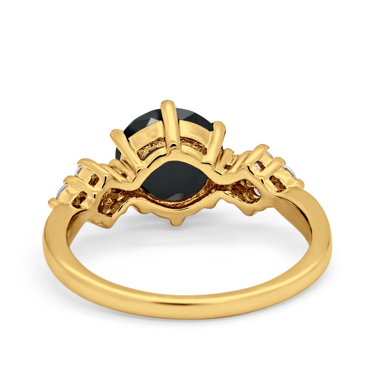 Art Deco Solitaire Wedding Ring Simulated Cubic Zirconia 925 Sterling Silver