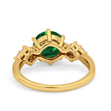 Art Deco Solitaire Wedding Ring Simulated Cubic Zirconia 925 Sterling Silver