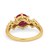 Art Deco Solitaire Wedding Ring Simulated Cubic Zirconia 925 Sterling Silver