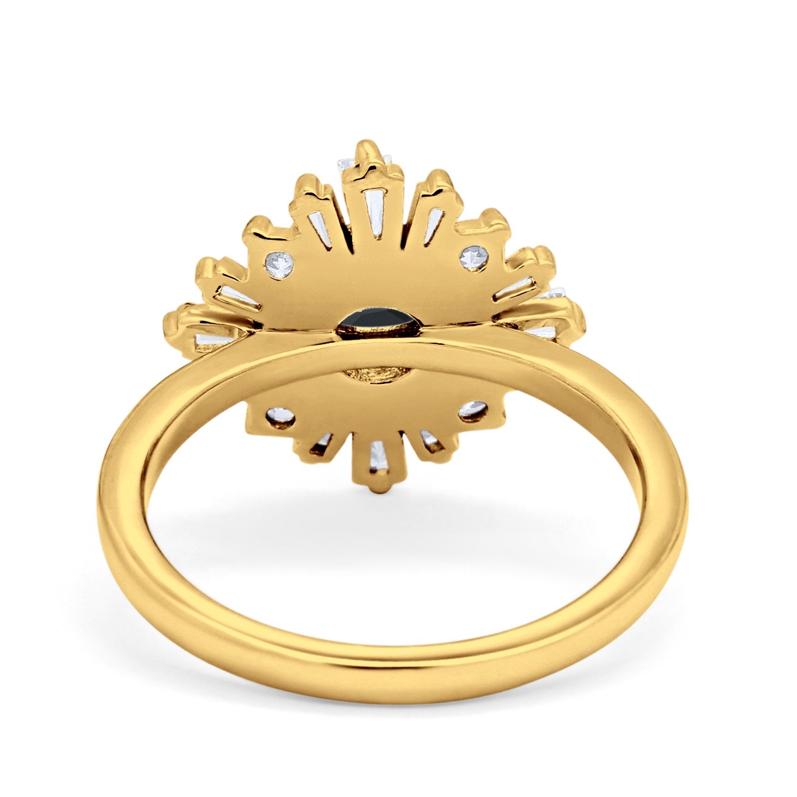 Halo Floral Style Vintage Wedding Ring Simulated Cubic Zirconia 925 Sterling Silver