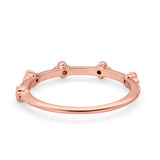 Art Deco Wedding Band Eternity Ring Round Simulated CZ 925 Sterling Silver