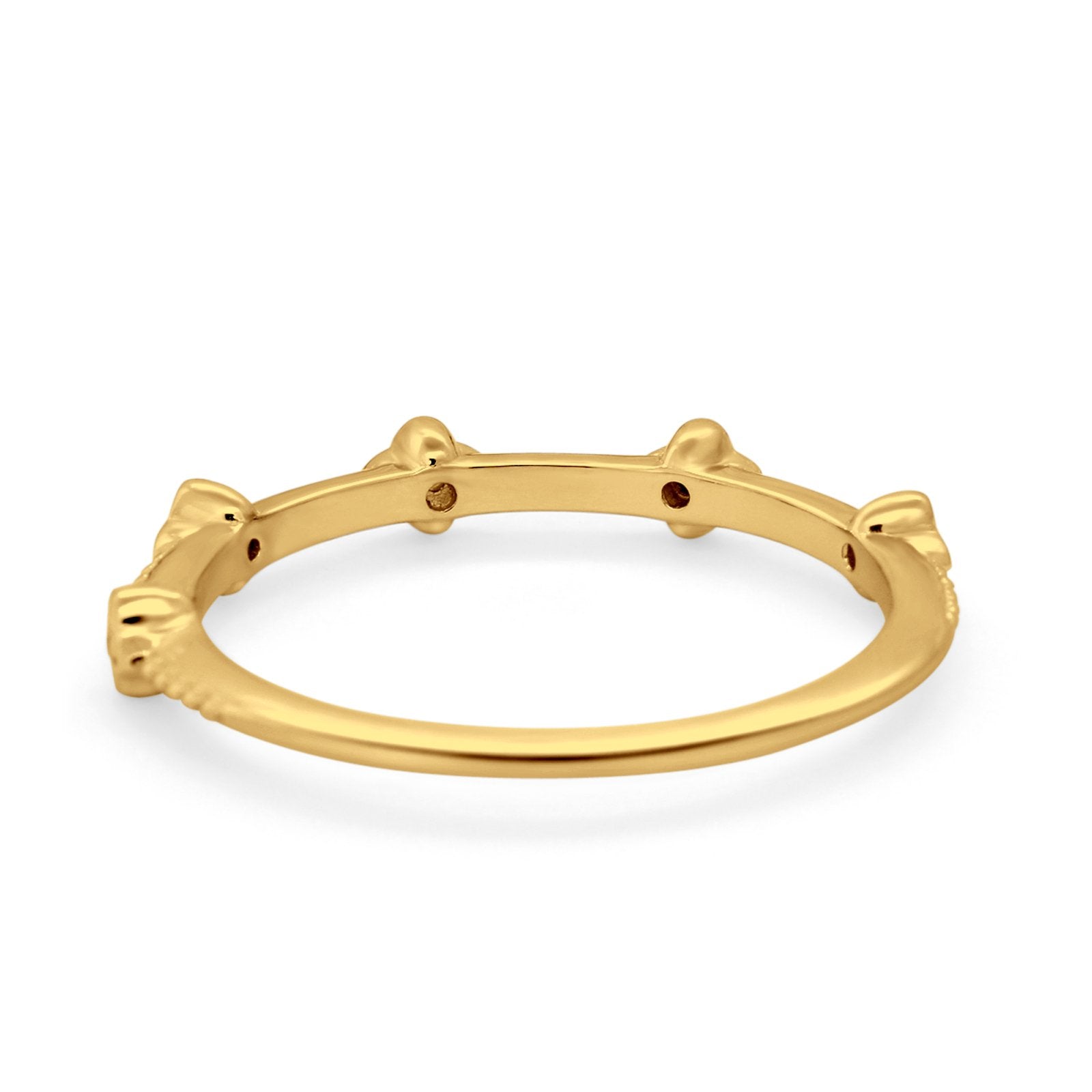 Art Deco Wedding Band Eternity Ring Round Simulated CZ 925 Sterling Silver