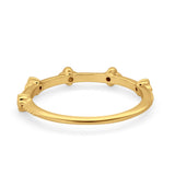 Art Deco Wedding Band Eternity Ring Round Simulated CZ 925 Sterling Silver