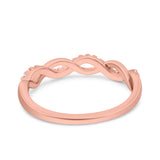 Half Eternity Infinity Twist Band Simulated Cubic Zirconia 925 Sterling Silver