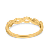 Half Eternity Infinity Twist Band Simulated Cubic Zirconia 925 Sterling Silver