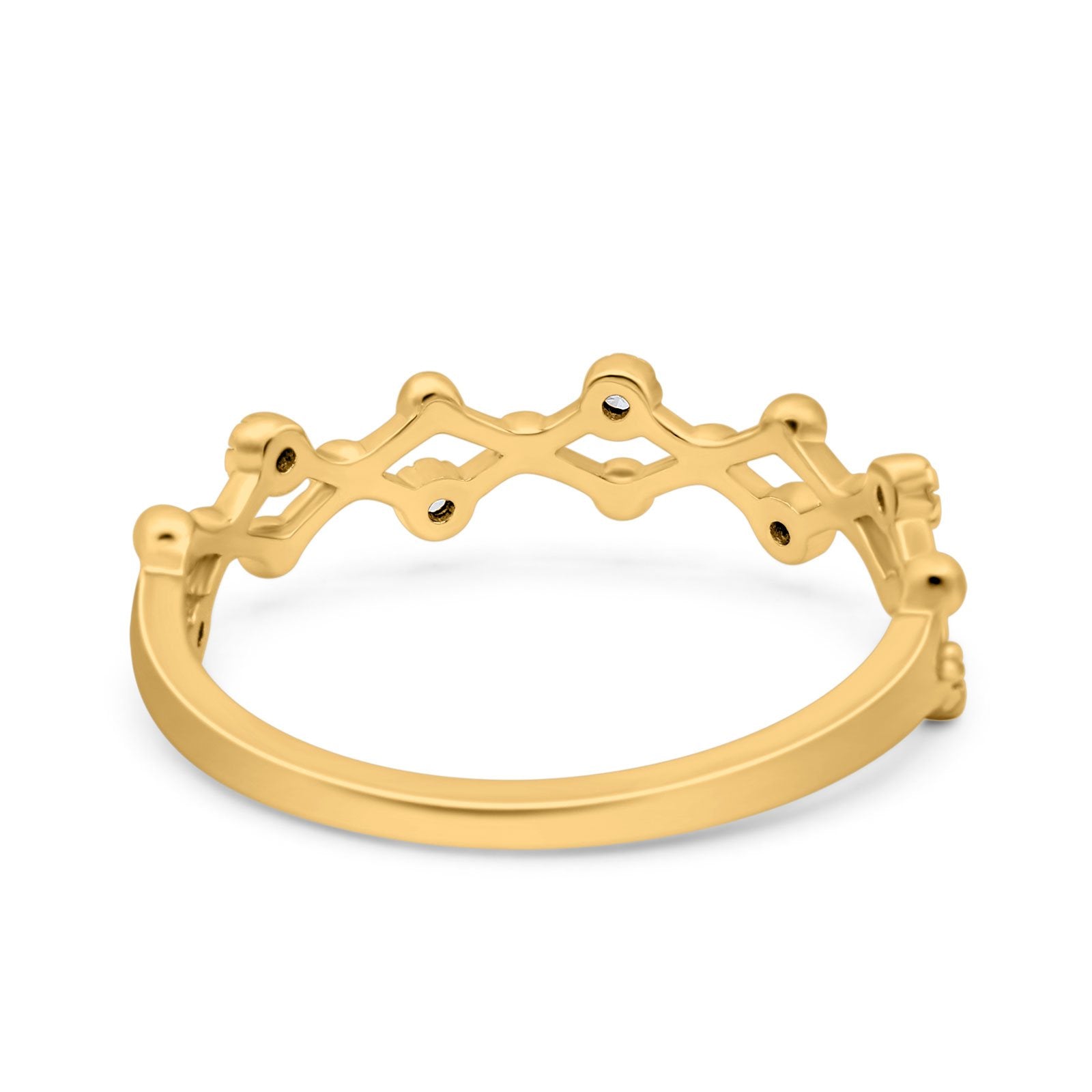 Wedding Engagement Anniversary Ring Band Round Simulated Cubic Zirconia 925 Sterling Silver