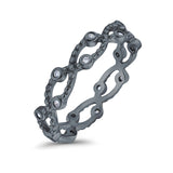 Eternity Band Engagement Wedding Ring Round Simulated Cubic Zirconia 925 Sterling Silver (4mm)