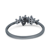 Eternity Band Engagement Wedding Ring Round Simulated Cubic Zirconia 925 Sterling Silver