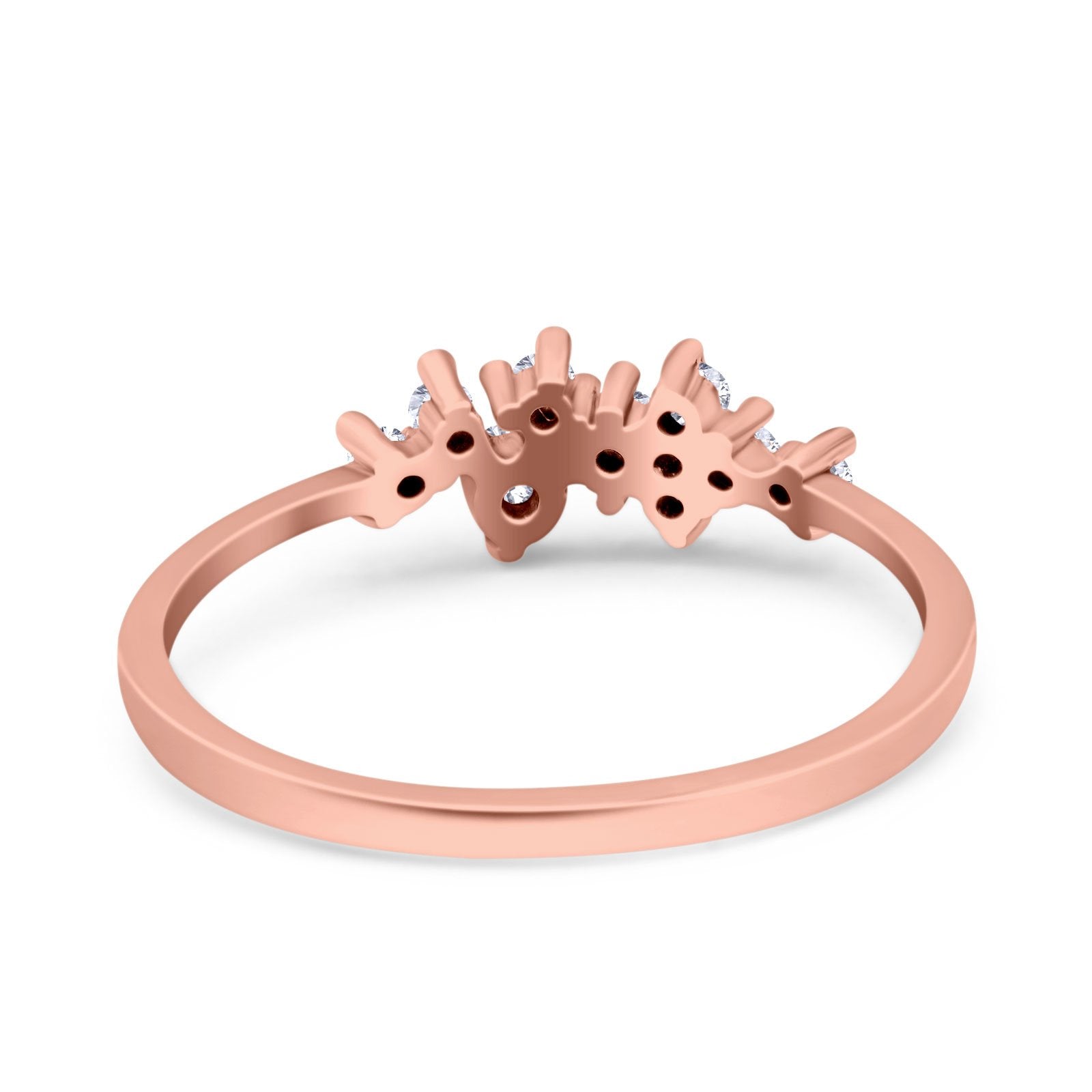 Eternity Band Engagement Wedding Ring Round Simulated Cubic Zirconia 925 Sterling Silver