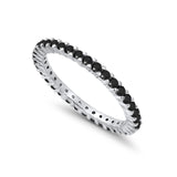 Full Eternity Wedding Band Round Simulated CZ Ring 925 Sterling Silver
