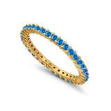 Full Eternity Wedding Band Round Simulated CZ Ring 925 Sterling Silver