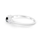 Petite Dainty Fashion Ring Round Simulated Cubic Zirconia 925 Sterling Silver