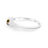 Petite Dainty Fashion Ring Round Simulated Cubic Zirconia 925 Sterling Silver
