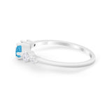 Petite Dainty Fashion Ring Round Simulated Cubic Zirconia 925 Sterling Silver