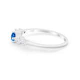 Petite Dainty Fashion Ring Round Simulated Cubic Zirconia 925 Sterling Silver