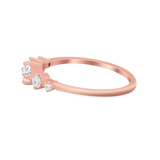 Petite Dainty Fashion Ring Round Simulated Cubic Zirconia 925 Sterling Silver