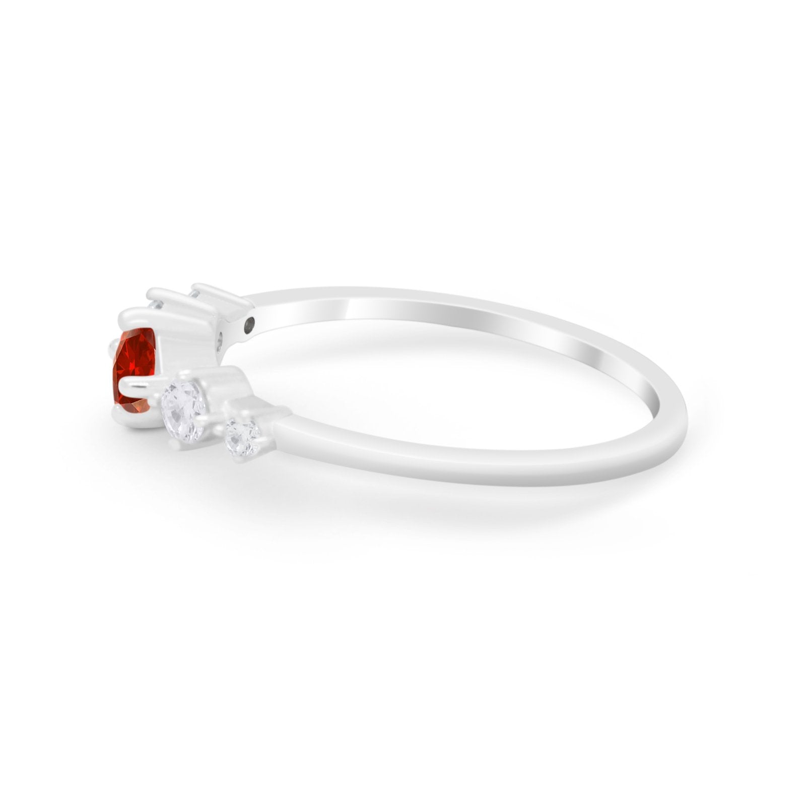 Petite Dainty Fashion Ring Round Simulated Cubic Zirconia 925 Sterling Silver