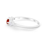 Petite Dainty Fashion Ring Round Simulated Cubic Zirconia 925 Sterling Silver