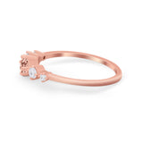 Petite Dainty Fashion Ring Round Simulated Cubic Zirconia 925 Sterling Silver