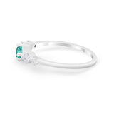 Petite Dainty Fashion Ring Round Simulated Cubic Zirconia 925 Sterling Silver