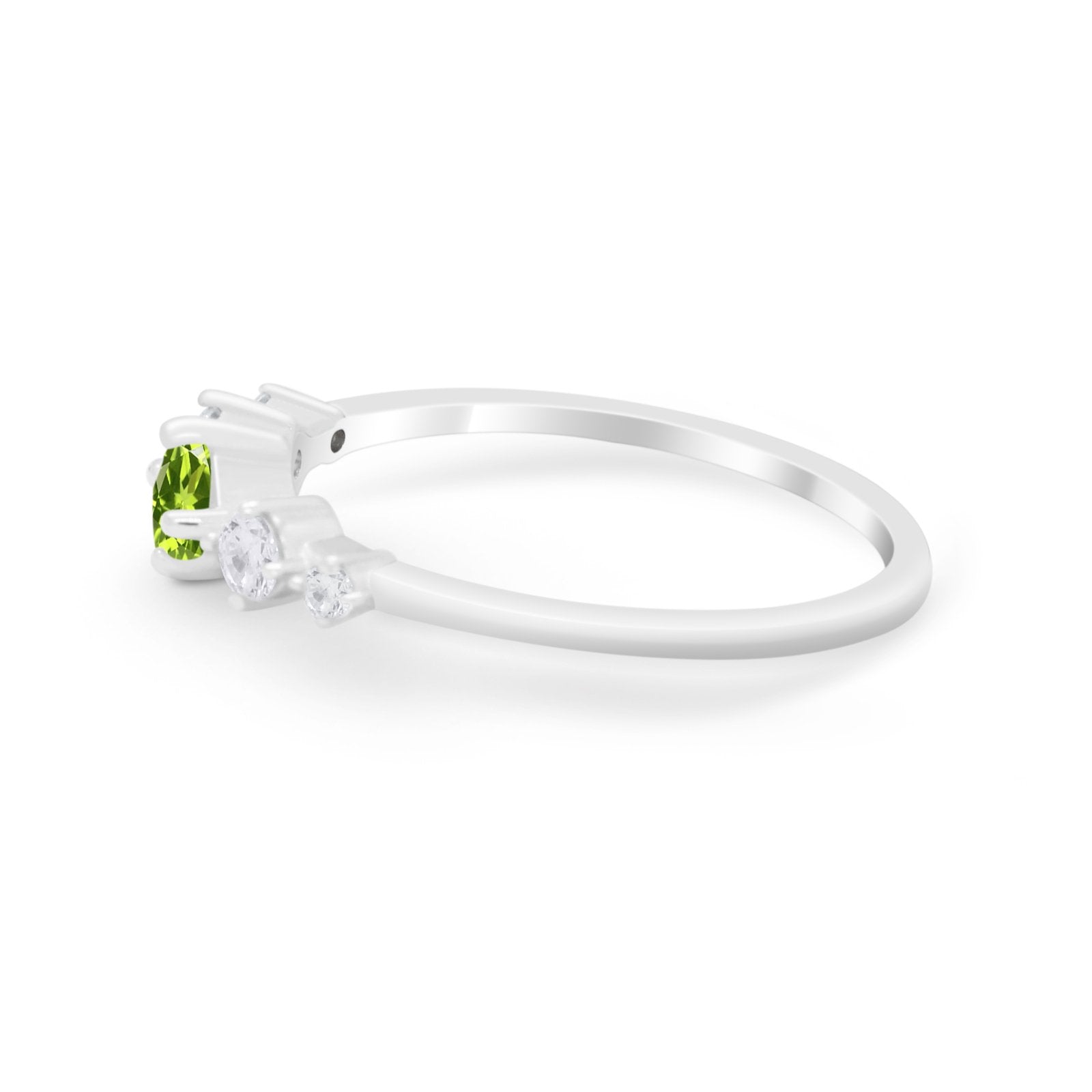 Petite Dainty Fashion Ring Round Simulated Cubic Zirconia 925 Sterling Silver