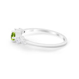 Petite Dainty Fashion Ring Round Simulated Cubic Zirconia 925 Sterling Silver