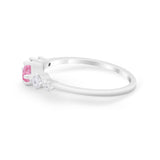 Petite Dainty Fashion Ring Round Simulated Cubic Zirconia 925 Sterling Silver