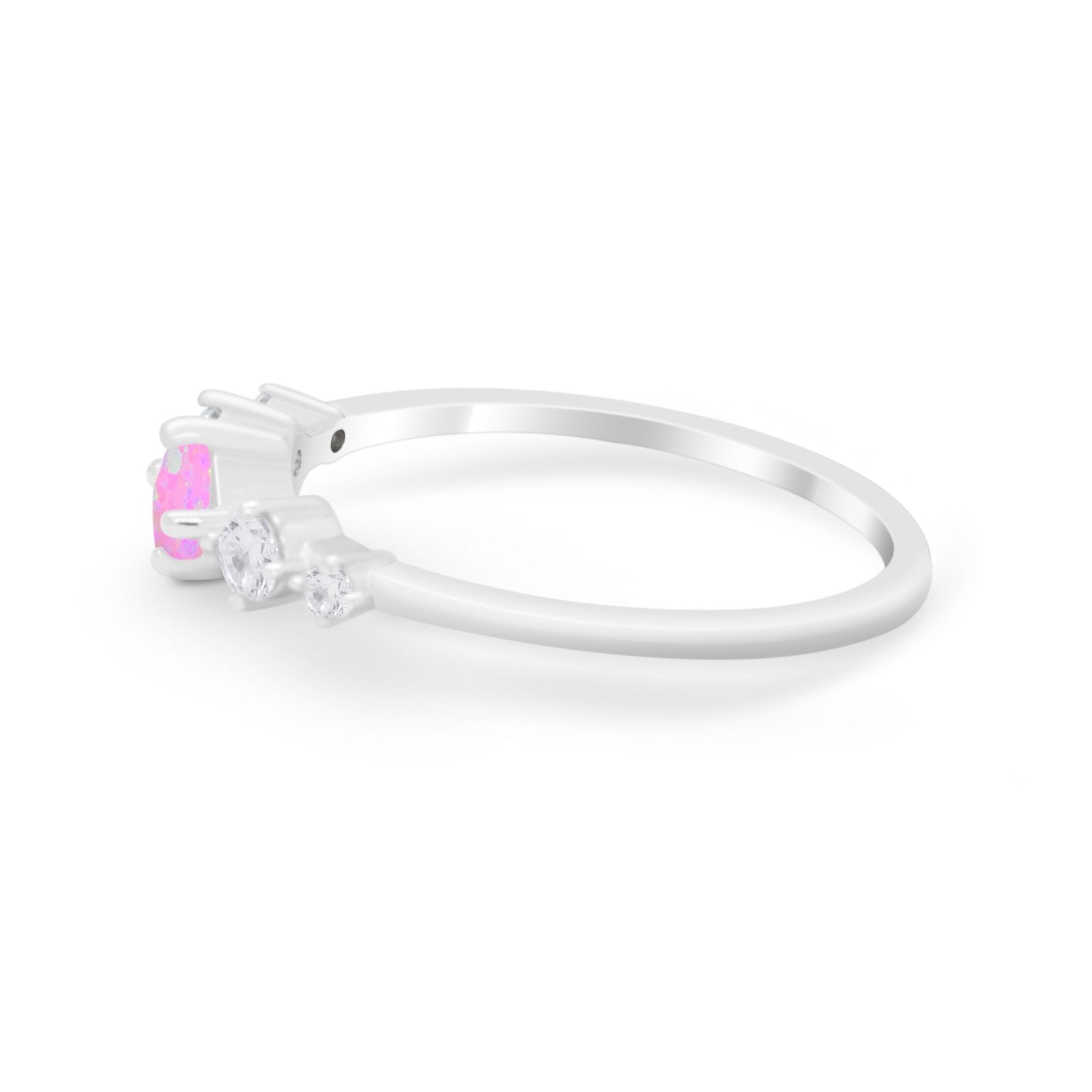 Petite Dainty Fashion Ring Round Simulated Cubic Zirconia 925 Sterling Silver
