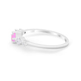 Petite Dainty Fashion Ring Round Simulated Cubic Zirconia 925 Sterling Silver