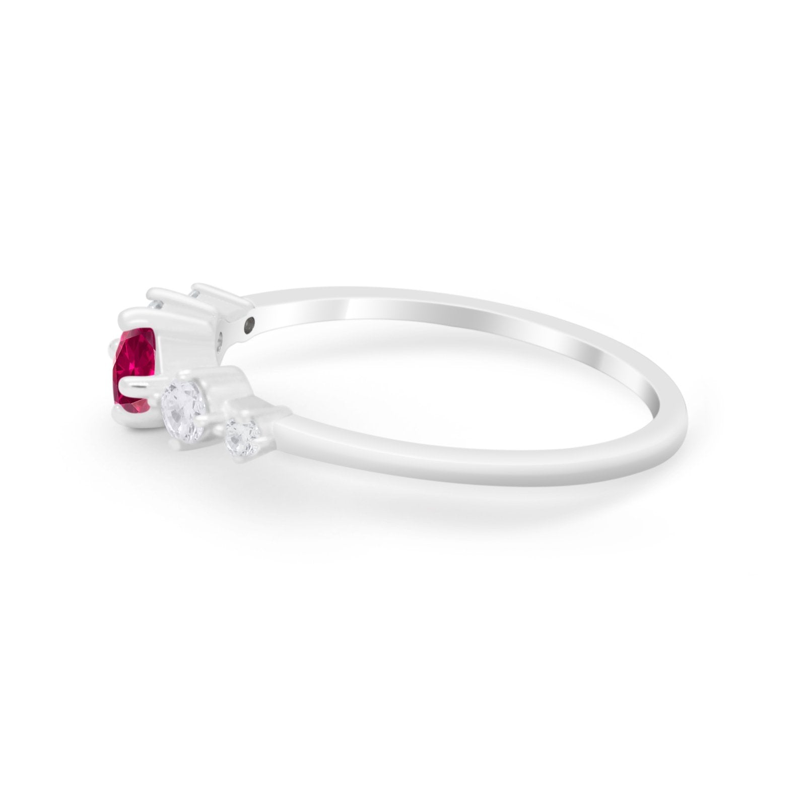 Petite Dainty Fashion Ring Round Simulated Cubic Zirconia 925 Sterling Silver