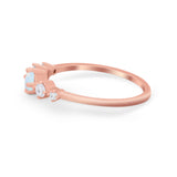 Petite Dainty Fashion Ring Round Simulated Cubic Zirconia 925 Sterling Silver