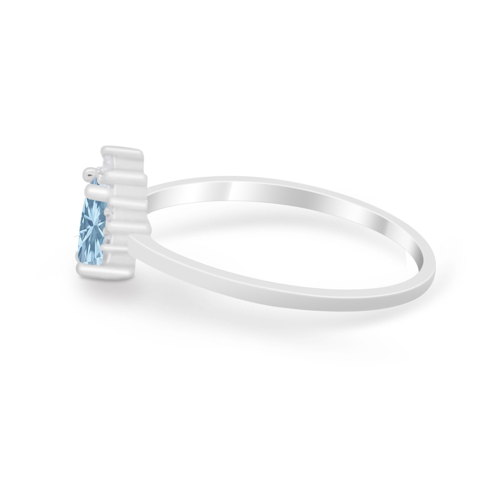 Petite Dainty Thumb Ring Round Simulated Cubic Zirconia 925 Sterling Silver