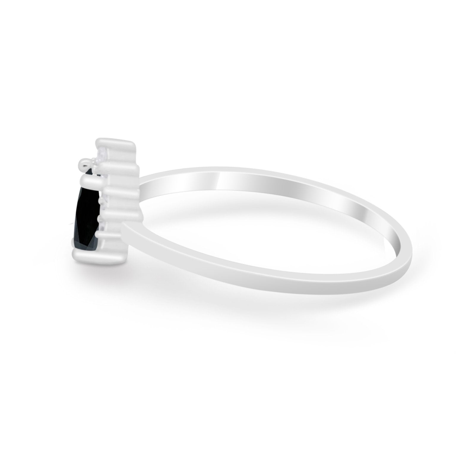 Petite Dainty Thumb Ring Round Simulated Cubic Zirconia 925 Sterling Silver