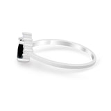 Petite Dainty Thumb Ring Round Simulated Cubic Zirconia 925 Sterling Silver