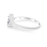Petite Dainty Thumb Ring Round Simulated Cubic Zirconia 925 Sterling Silver
