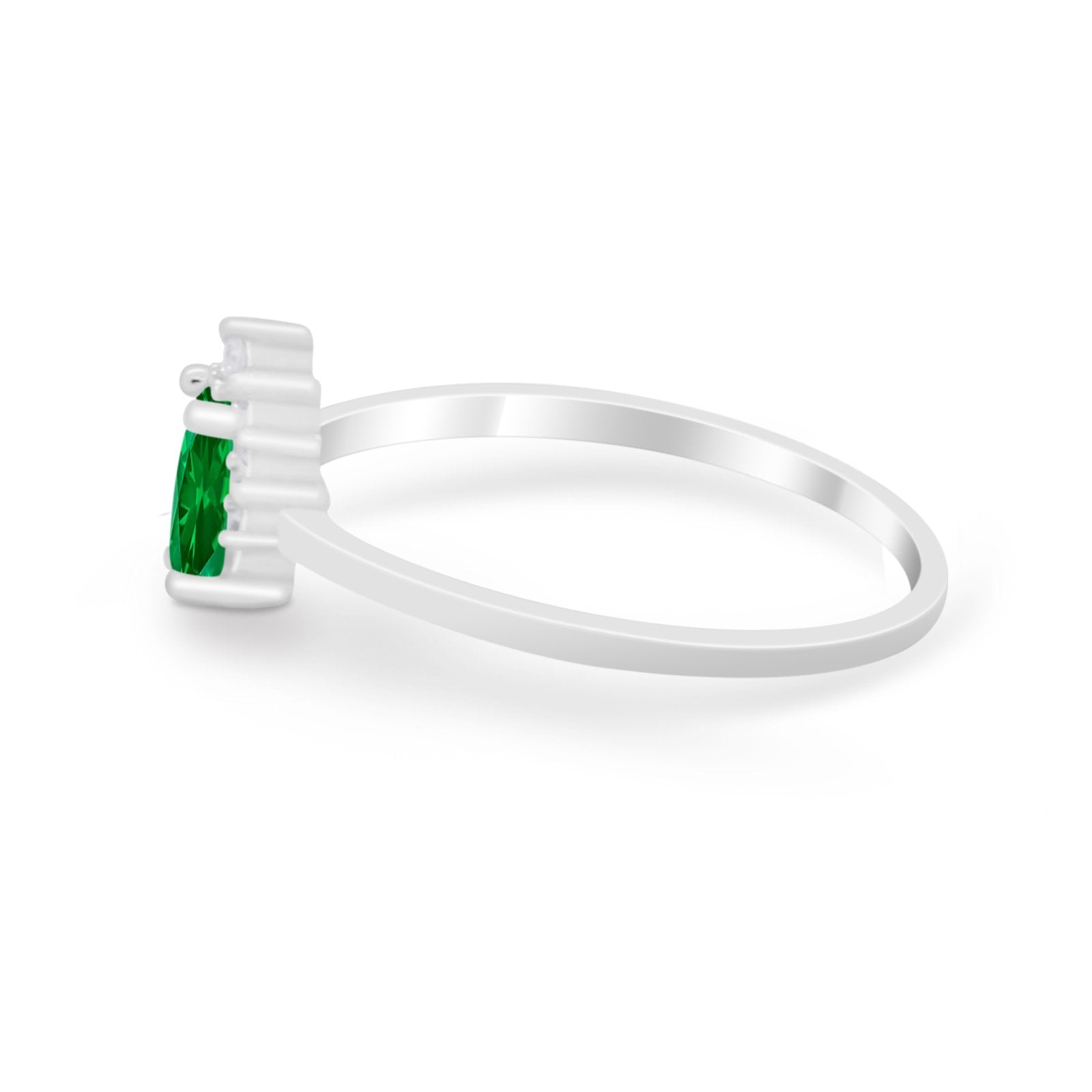 Petite Dainty Thumb Ring Round Simulated Cubic Zirconia 925 Sterling Silver