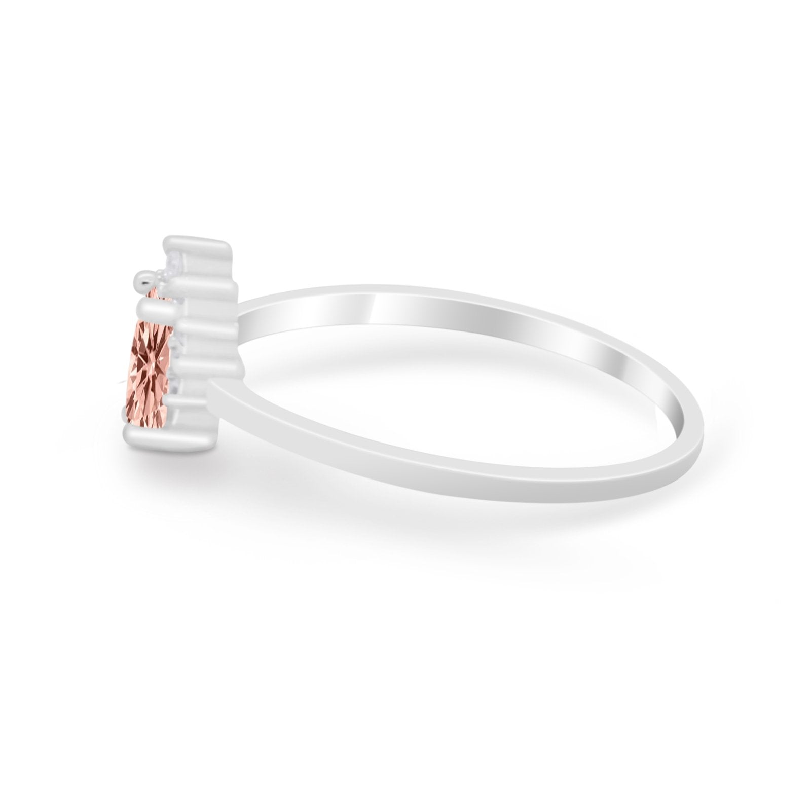 Petite Dainty Thumb Ring Round Simulated Cubic Zirconia 925 Sterling Silver