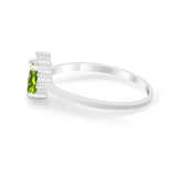 Petite Dainty Thumb Ring Round Simulated Cubic Zirconia 925 Sterling Silver